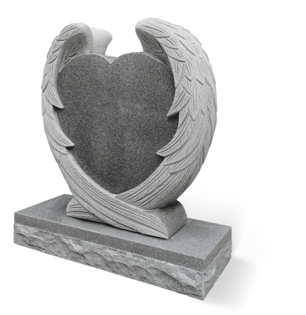 Winged Heart sculpted memorial