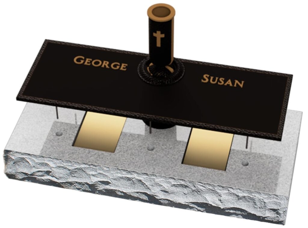 Double cremation marker 40x17 (36x13 WH)