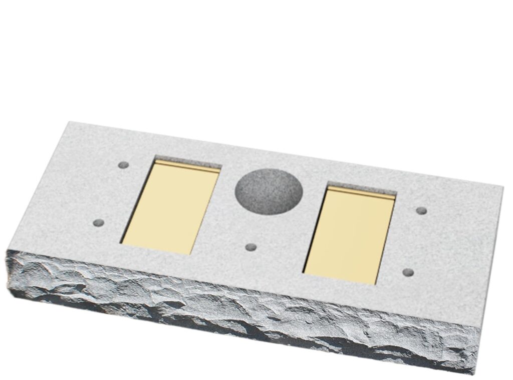Double cremation marker 40x17 (36x13 WH) no bronze
